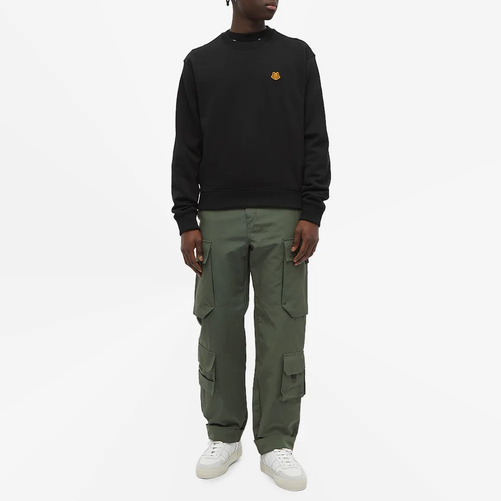 Shop 겐조 클래식 타이거 로고 크루넥 맨투맨 남성 블랙 FB55SW0034ML-99