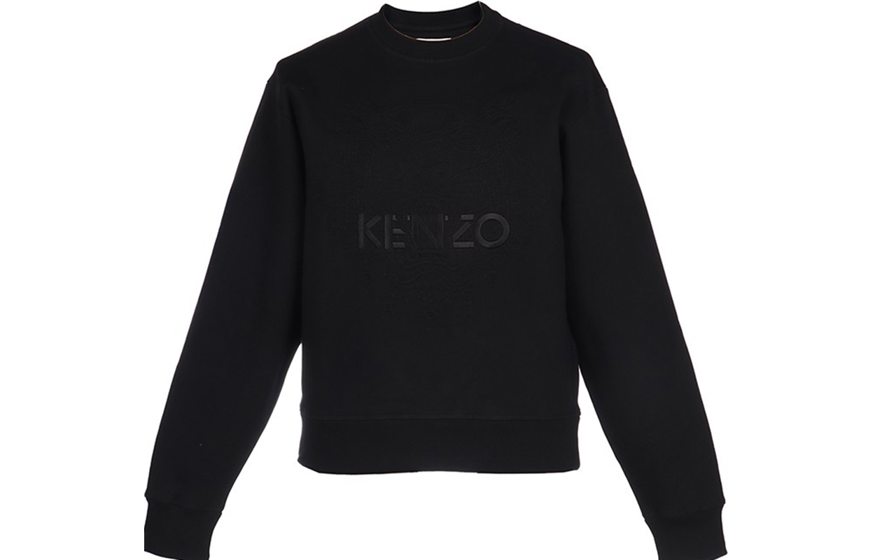 KENZO Classic Tiger Logo Embroidered Crewneck Sweatshirt Men’s Black FA65SW1134XI-99