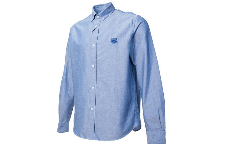 Shop KENZO Classic Tiger Polo Lengan Panjang Biru Langit Lelaki Koleksi Musim Luruh FB55CH4001LD-71