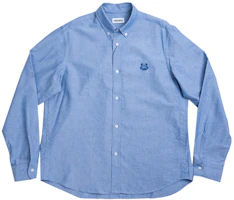 Purchase KENZO Classic Tiger Long Sleeve Polo Shirt Sky Blue Mens Fall Collection FB55CH4001LD-71