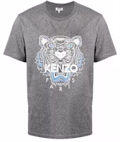 KENZO Classic Tiger Print Crew Neck T-Shirt Grey FA55TS0504YA-98 KENZO Classic Tiger Print Crew Neck T-Shirt Grey FA55TS0504YA-98
