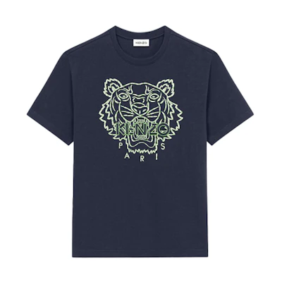KENZO Classic Tiger SS22 Embroidered Logo T-Shirt Navy Blue FC55TS2184YF-77