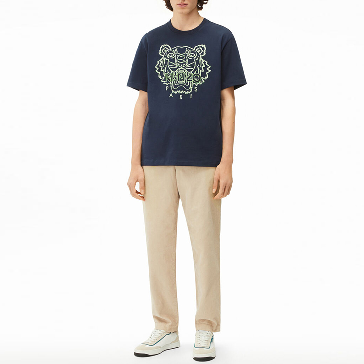 KENZO Classic Tiger SS22 Embroidered Logo  T-Shirt Navy Blue FC55TS2184YF-77 圖 4
