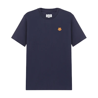 KENZO Classic Tiger SS22 Embroidered Navy Blue Crewneck T-Shirt for Men. FB55TS0034SA-76
