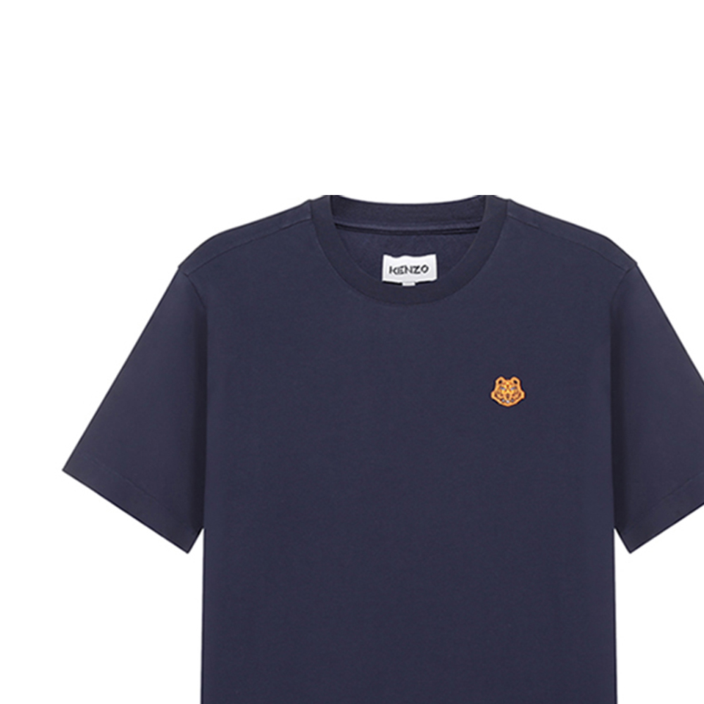 Sizing KENZO 經典虎頭刺繡SS22海軍藍男士短袖T恤。 FB55TS0034SA-76