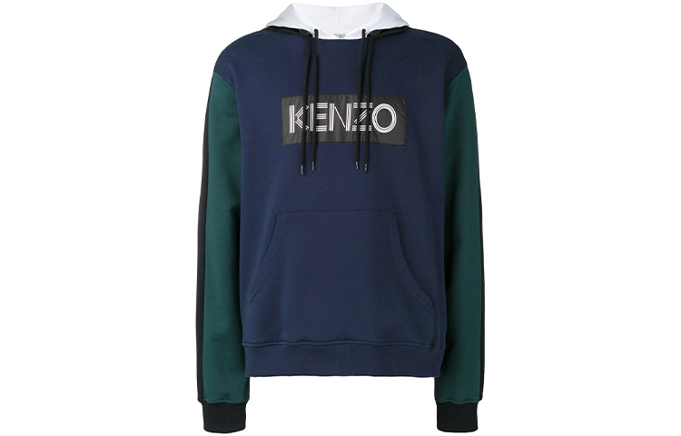 KENZO Colorblock Hoodie with Logo Sleeve Design F865SW4144MD-78