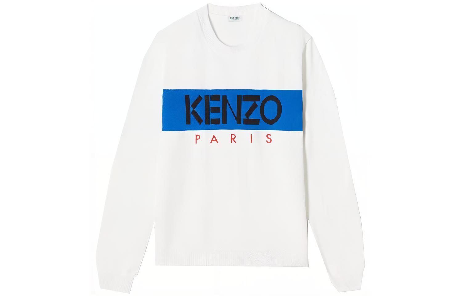 KENZO Crewneck Logo Printed Pullover Sweatshirt White () F955PU2173LC-01
