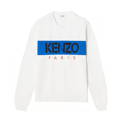 KENZO Crewneck Logo Printed Pullover Sweatshirt White () F955PU2173LC-01