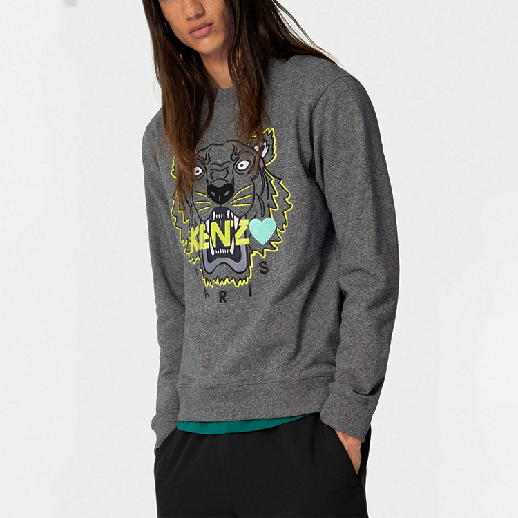 Purchase KENZO深灰色大虎头刺绣爱心圆领卫衣 F965SW0184X4-98