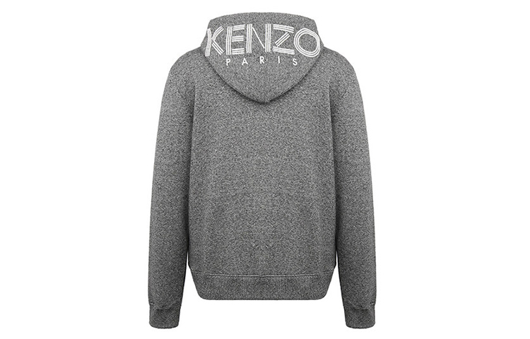 KENZO Dark Gray Zip Hoodie with Logo Design F005BL7224MD-98