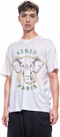 Details for KENZO Elephant Print T-Shirt SS23 Beige Tee. FD65TS0064SG-02