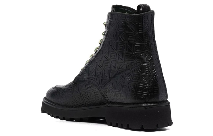 Kenzo Embossed Logo Leather Lace-Up Boots 'Black' 圖 3