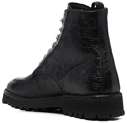 Kenzo Embossed Logo Leather Lace-Up Boots 'Black' FC55BT011L79-99 Lookbook Kenzo Embossed Logo Leather Lace-Up Boots 'Black' FC55BT011L79-99