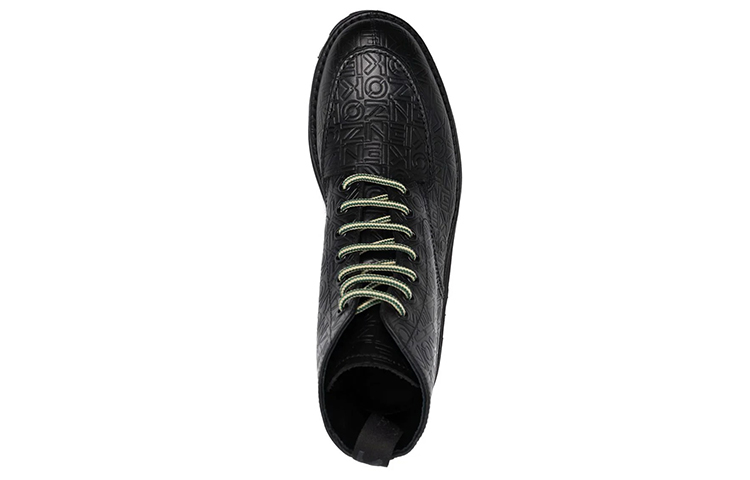 Kenzo Embossed Logo Leather Lace-Up Boots 'Black' 圖 4