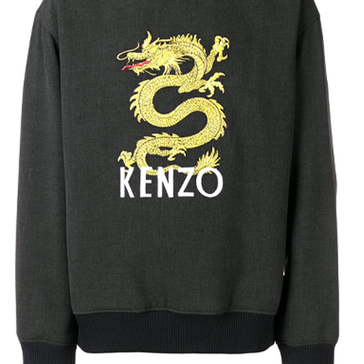 Sizing KENZO 刺繡龍圖案連帽衛衣 炭灰色 男裝 F865SW6011RH-98