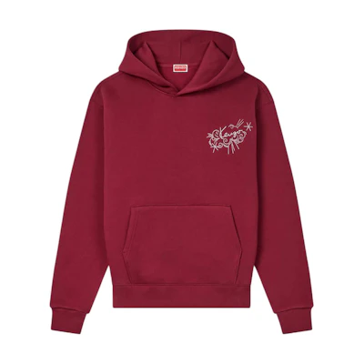 KENZO Embroidered Hoodie Bordeaux Long-Sleeve Pullover FE65SW2194MB-23