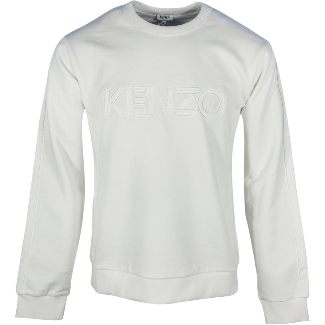 KENZO Embroidered Letter Cotton Sweatshirt White F955SW1924MC-01