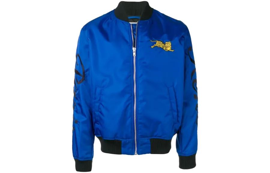 KENZO Embroidered Logo Baseball Collar Jacket French Blue () F955BL1911NB-74