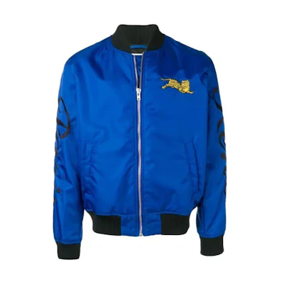 KENZO Embroidered Logo Baseball Collar Jacket French Blue () F955BL1911NB-74