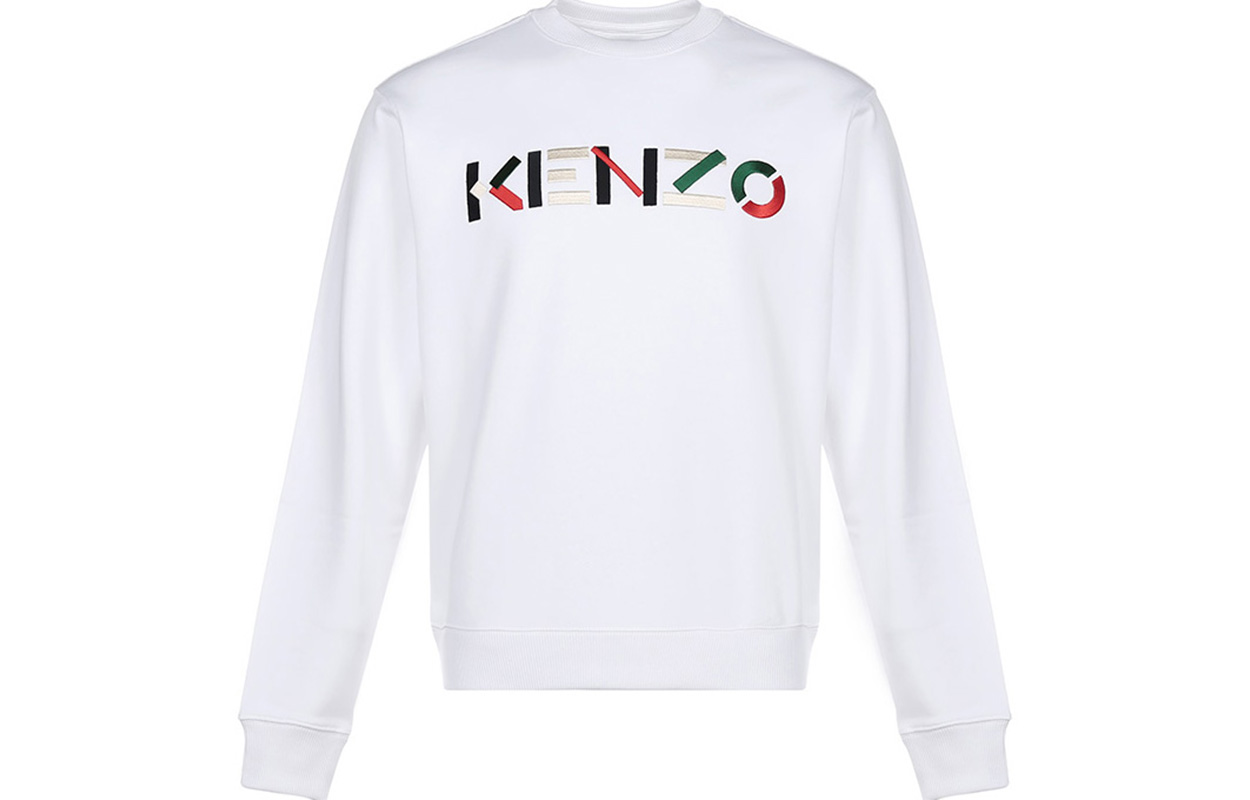 KENZO Embroidered Logo Pullover Sweatshirt White Mens FA65SW0044MO-01 圖 2