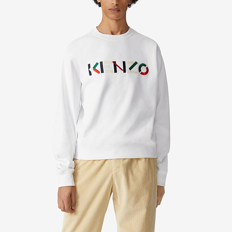 KENZO Embroidered Logo Pullover Sweatshirt White Mens FA65SW0044MO-01 圖 4