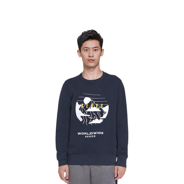KENZO Embroidered Mountain Crewneck Sweatshirt Men Navy Blue F96-5SW302-4MB-76 圖 4