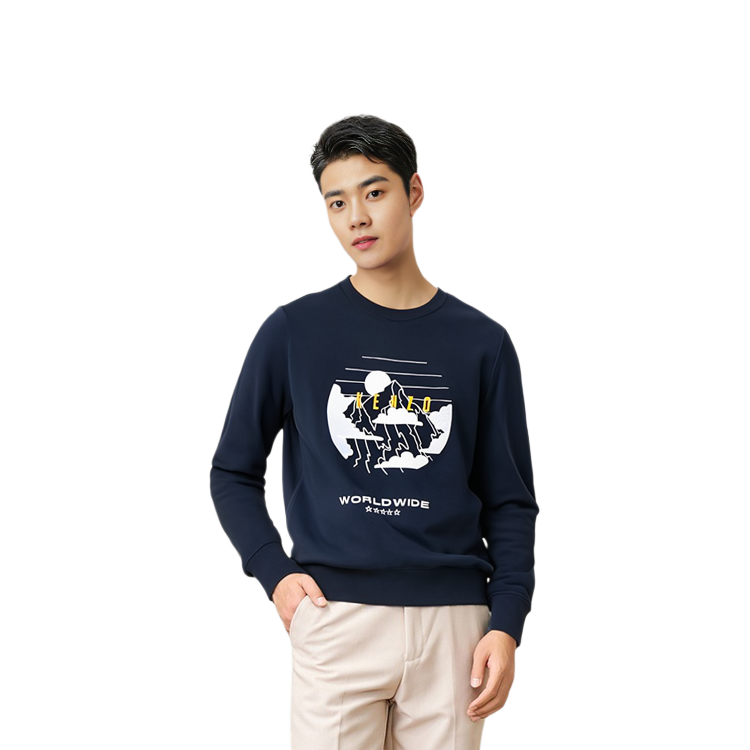 KENZO Embroidered Mountain Crewneck Sweatshirt Men Navy Blue F96-5SW302-4MB-76 圖 5