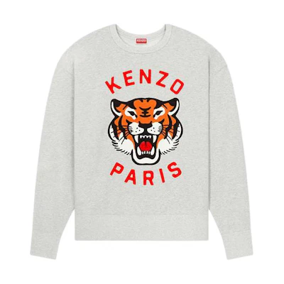 KENZO Embroidered Oversized Genderless Sweatshirt Grey FE58SW0104MF-93