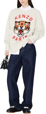 KENZO 刺繡無性別寬鬆版灰色長袖圓領衫 FE58SW0104MF-93 Purchase KENZO 刺繡無性別寬鬆版灰色長袖圓領衫 FE58SW0104MF-93