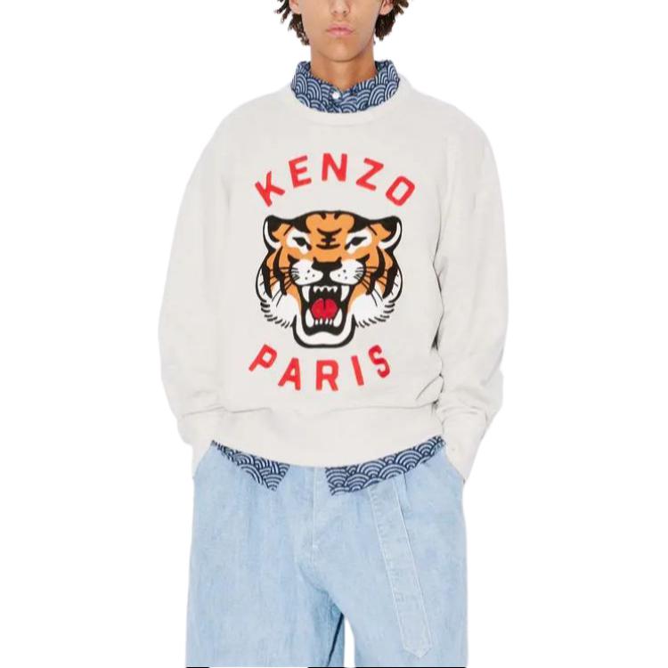 Details for KENZO 刺繡無性別寬鬆版灰色長袖圓領衫 FE58SW0104MF-93