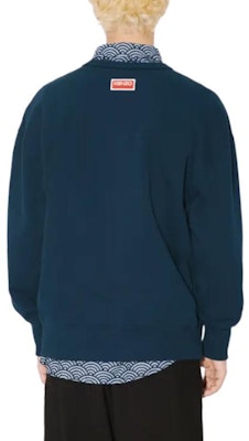 KENZO Sudadera Unisex Azul Oversized Bordada - Diseño Animal Print y Logo FE58SW0104MF-77 1