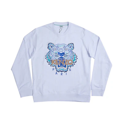 KENZO Embroidered Tiger Crest Crewneck Sweatshirt White - FA55SW1344U9JW-1