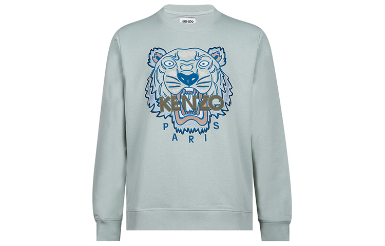 KENZO Embroidered Tiger Crewneck Sweatshirt Light Green - Fall Edition FC65SW1234XL-61