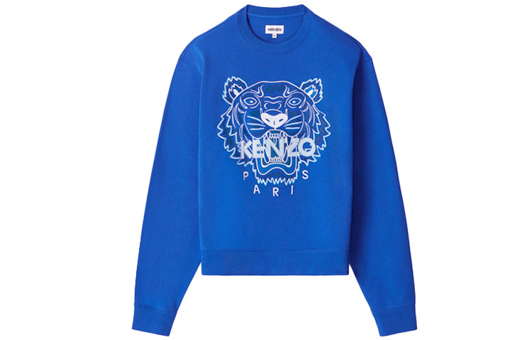 KENZO Embroidered Tiger Crewneck Sweatshirt Royal Blue FB55SW1104XA-71