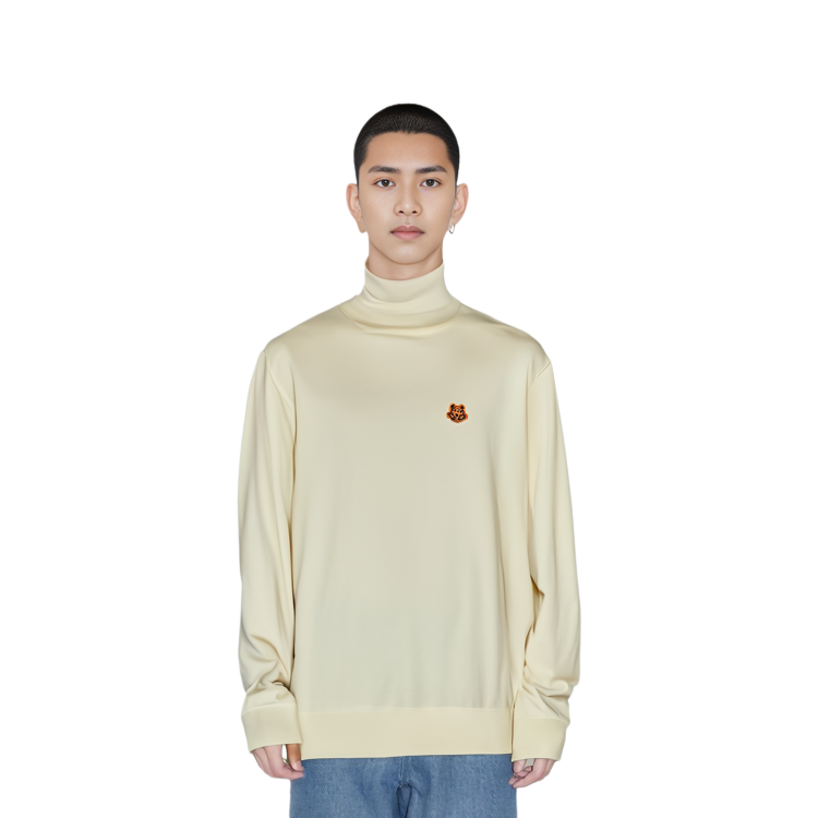 Shop KENZO Baju Sejuk Turtleneck Sulam Harimau Wool Kuning Cerah FB65PU6433TA-04