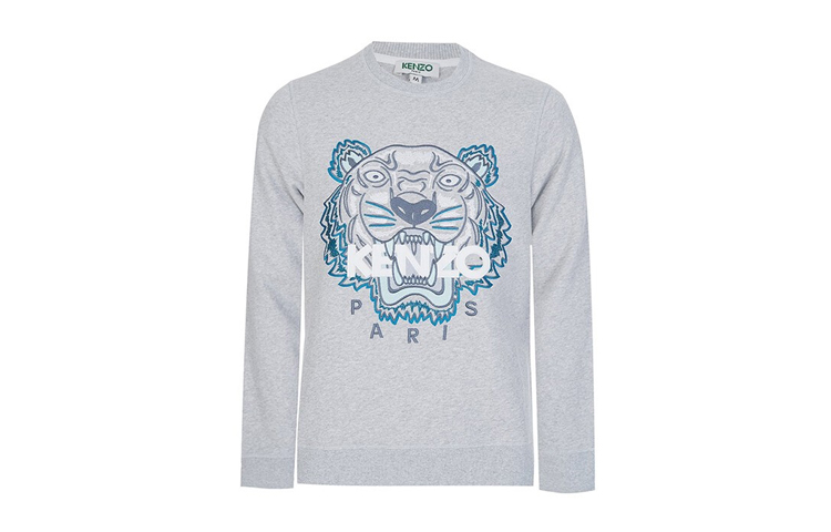KENZO Embroidered Unisex Crewneck Sweatshirt - Gray F565SW0014XA-93