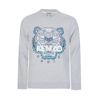KENZO Embroidered Unisex Crewneck Sweatshirt - Gray F565SW0014XA-93