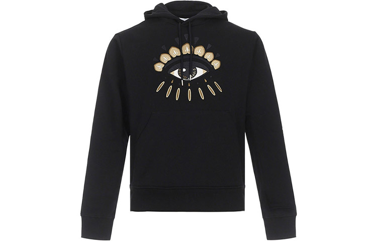 KENZO Eye Embroidered Hoodie Black Sweatshirt FA65SW3144XC-99
