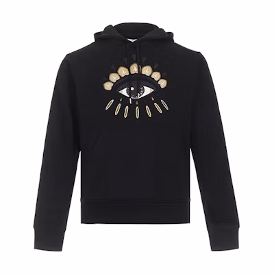 KENZO Eye Embroidered Hoodie Black Sweatshirt FA65SW3144XC-99