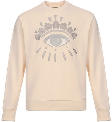KENZO Eye Embroidered Sweatshirt Beige Long Sleeve Pullover FA65SW1144XC-03 Order KENZO Eye Embroidered Sweatshirt Beige Long Sleeve Pullover FA65SW1144XC-03