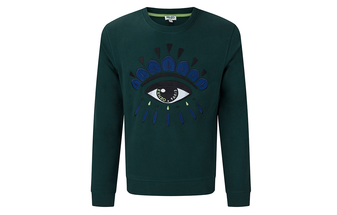 KENZO Eye Logo Pullover Sweatshirt - Dark Green 5SW0554XC-55