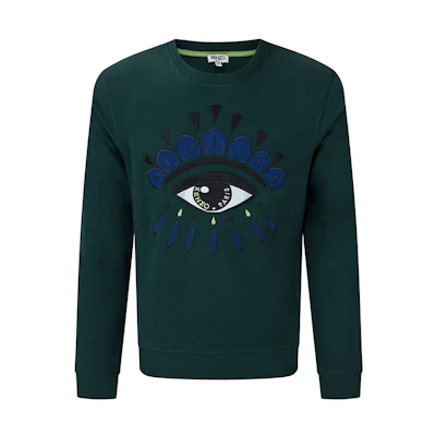 KENZO Eye Logo Pullover Sweatshirt - Dark Green 5SW0554XC-55