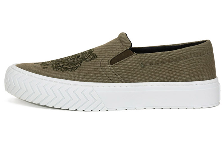 Kenzo Fabric Slip-On 'Tiger Embroidery Olive Green'