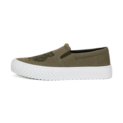 Kenzo Fabric Slip-On 'Tiger Embroidery Olive Green'