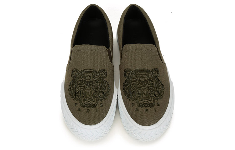 Kenzo Fabric Slip-On 'Tiger Embroidery Olive Green' 圖 4