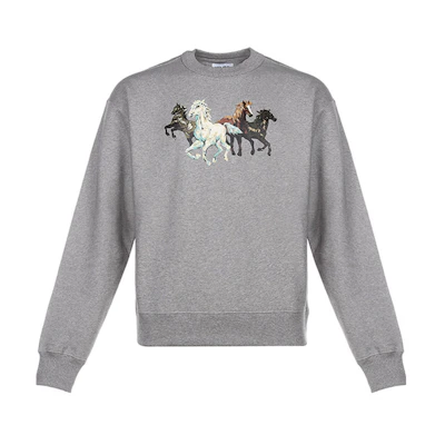 KENZO Fleece Loose Fit Sweatshirt in Pearl Gray FA65SW5114MG-94