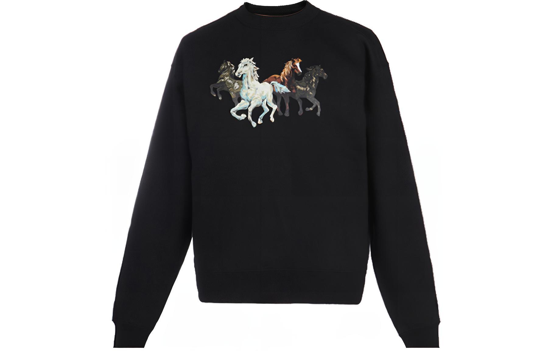 KENZO Fleece Sweatshirt with Pony Motif - Black FA65SW5114MG-99