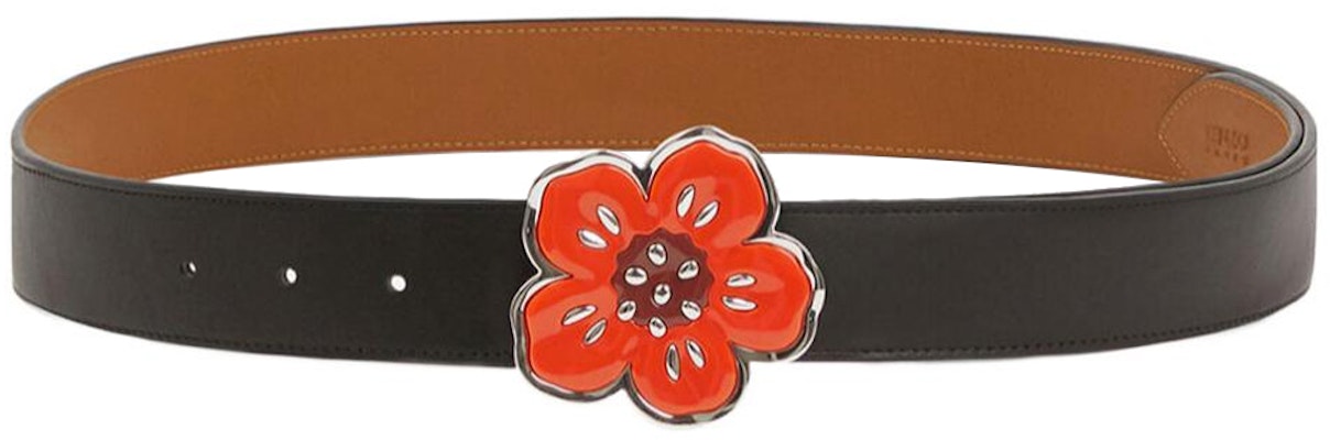 KENZO Floral Buckle Leather Belt Black/Brown 4cm Wide FD55CE006L25-99 Buy KENZO Floral Buckle Leather Belt Black/Brown 4cm Wide FD55CE006L25-99