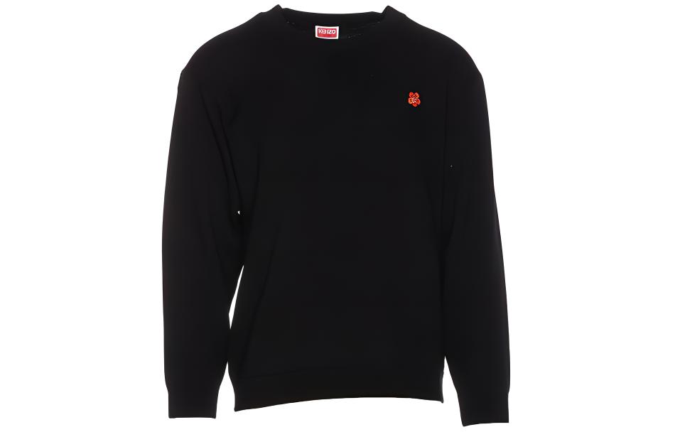 KENZO Floral Embroidered Crewneck Sweater  Black FE55PU3813LB-99J