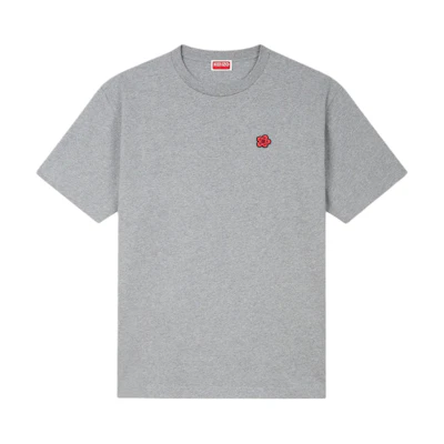 KENZO Floral Embroidered Crewneck T-Shirt SS24 Grey. FE65TS4744SG-94